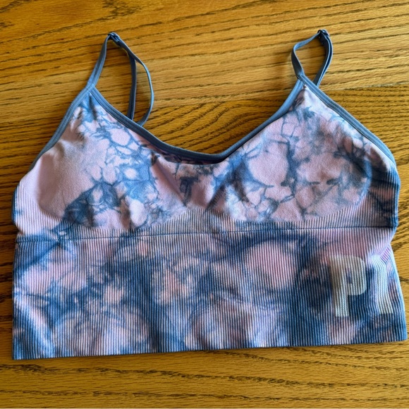 Victoria's Secret PINK Active Sports Bra Seamless Small Large Logo Tie Dye - Picture 1 of 5